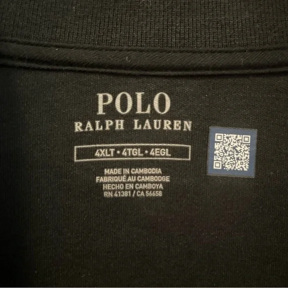 POLO RALPH LAUREN 100% Cotton Interlock Knit Track Jacket - sz 4XLT Black - Picture 7 of 16